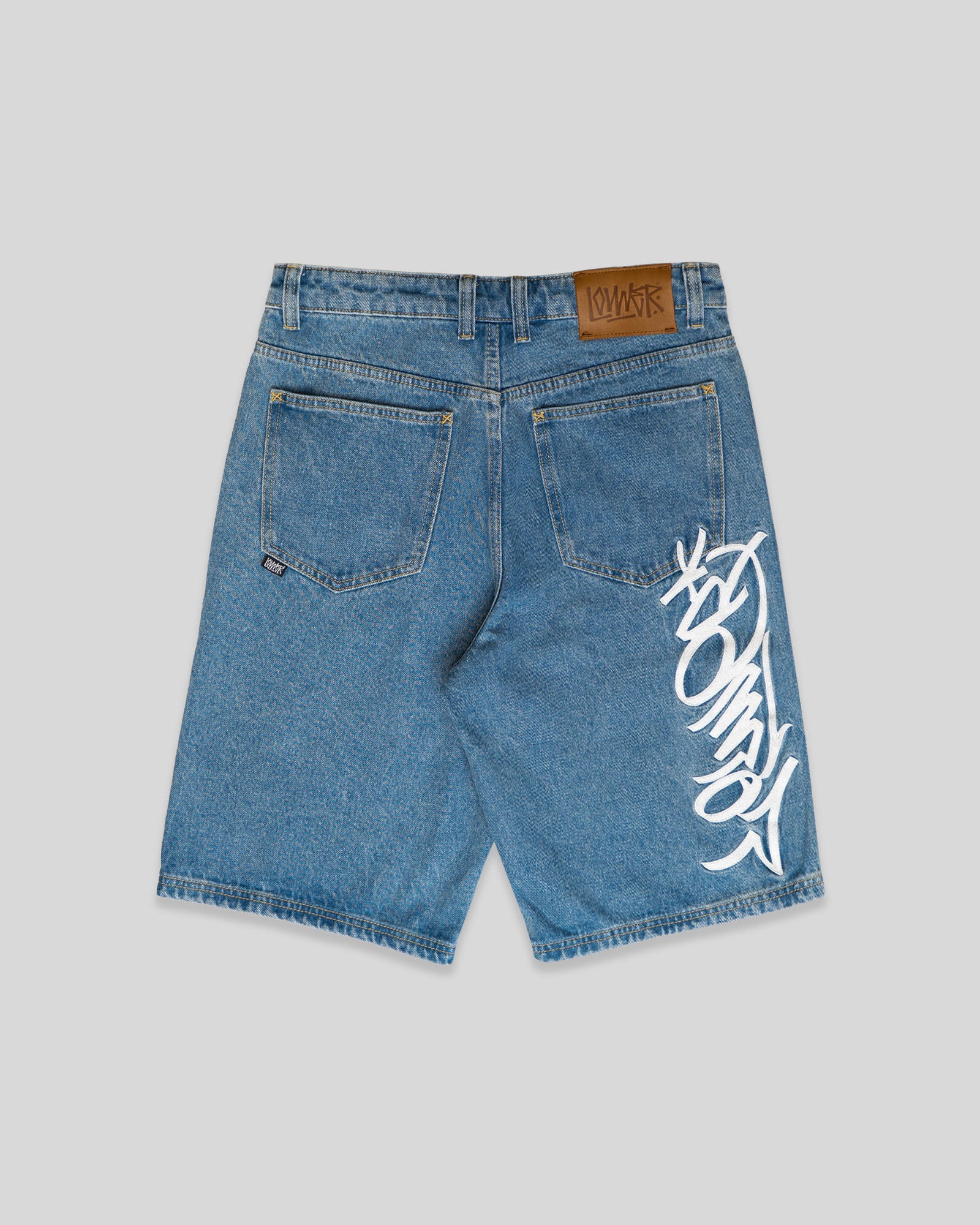 Baggy Denim Short - Big Tag Script