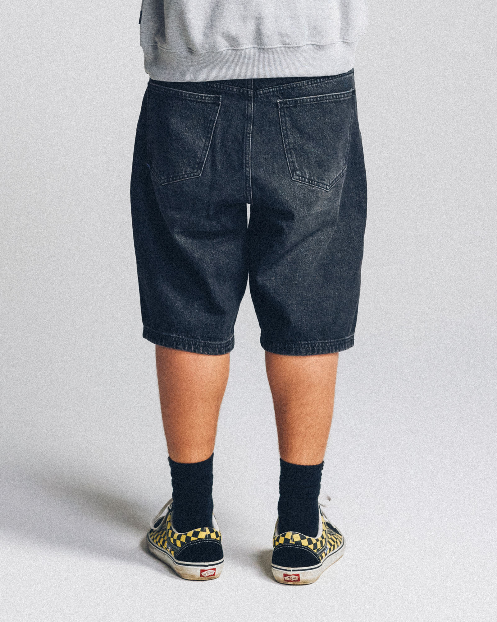 Baggy Denim Shorts - Cleansed Black