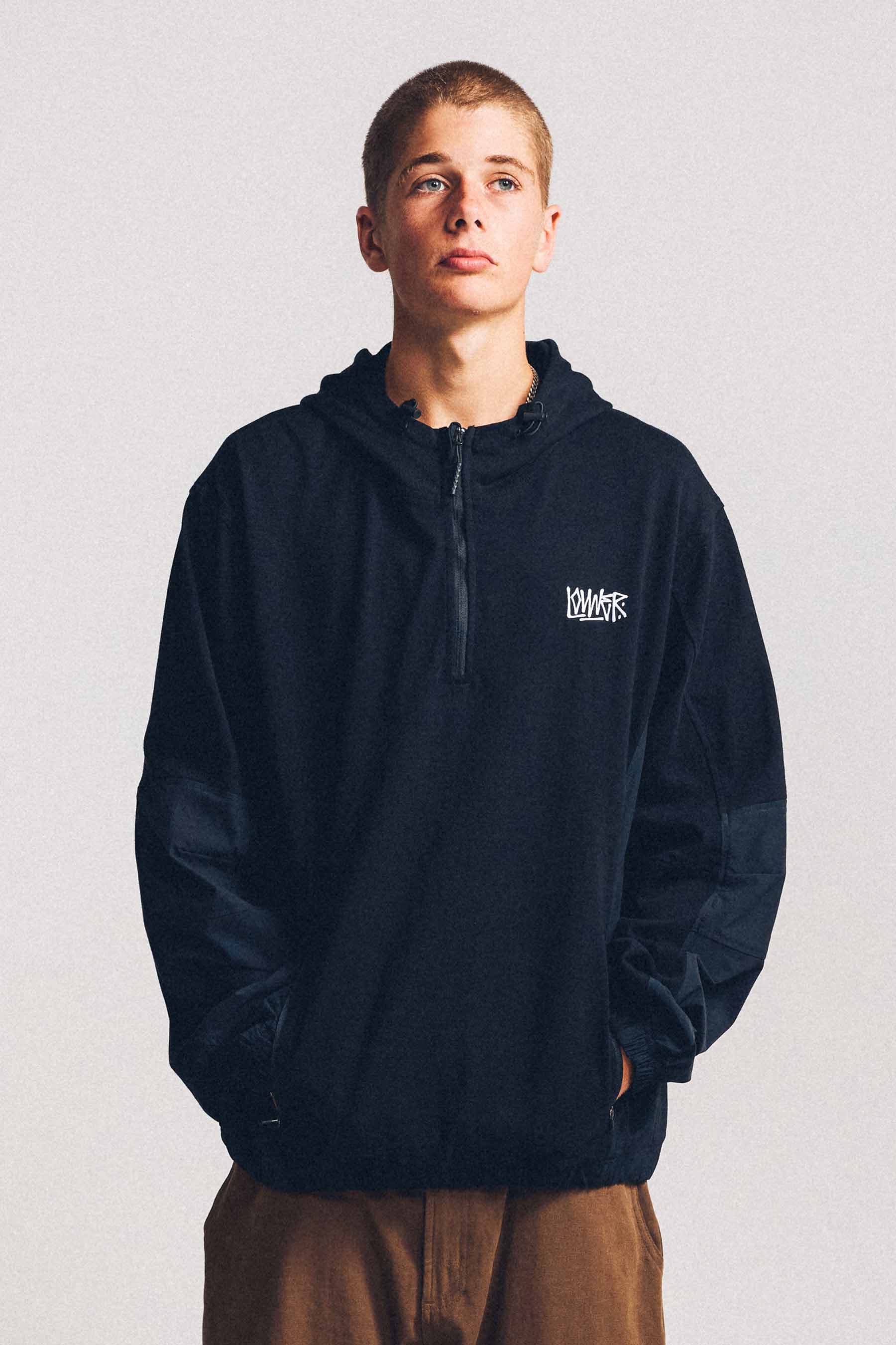 Panel 1/4 Zip Hood - Bones