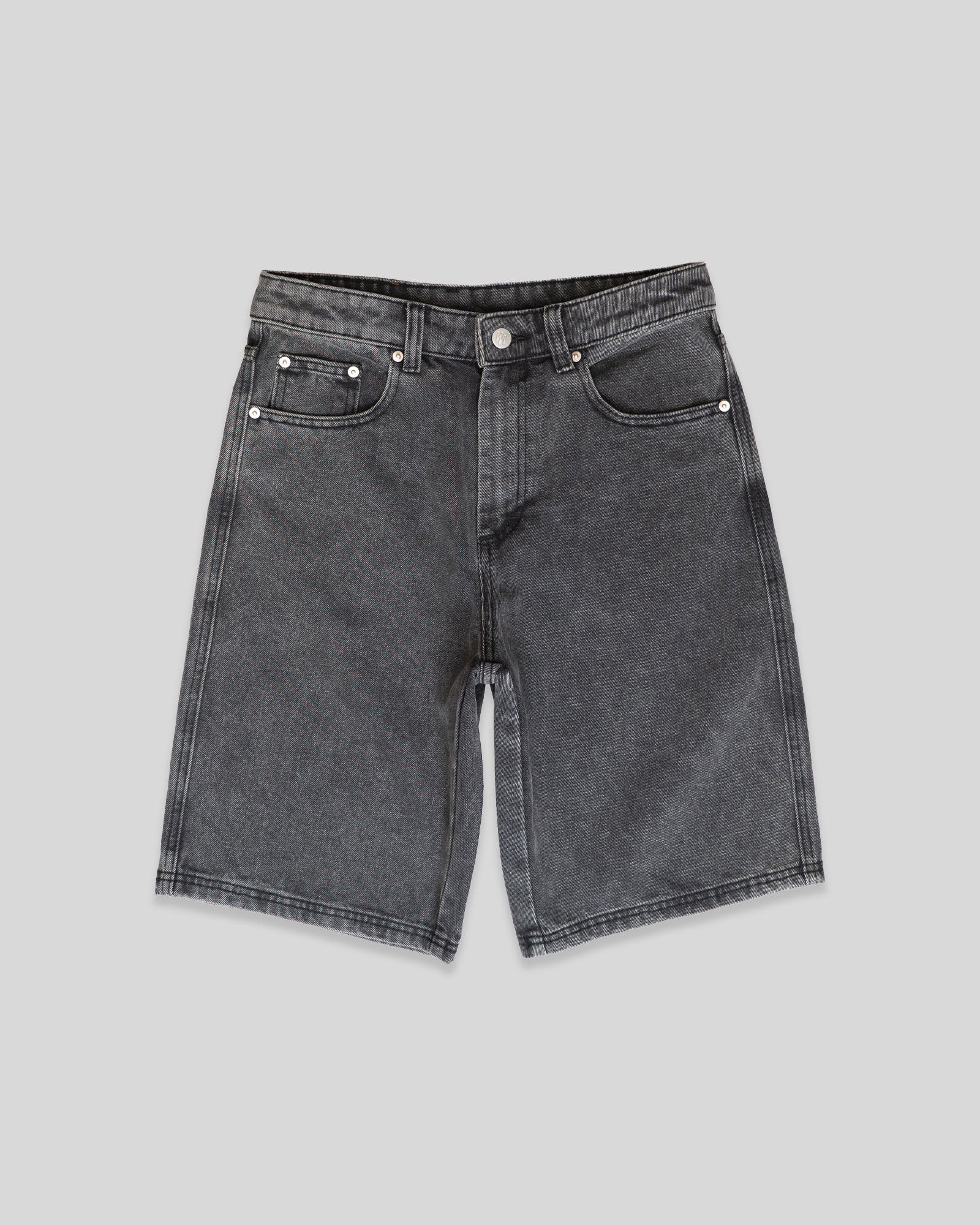 Baggy Denim Short - Big Tag Script