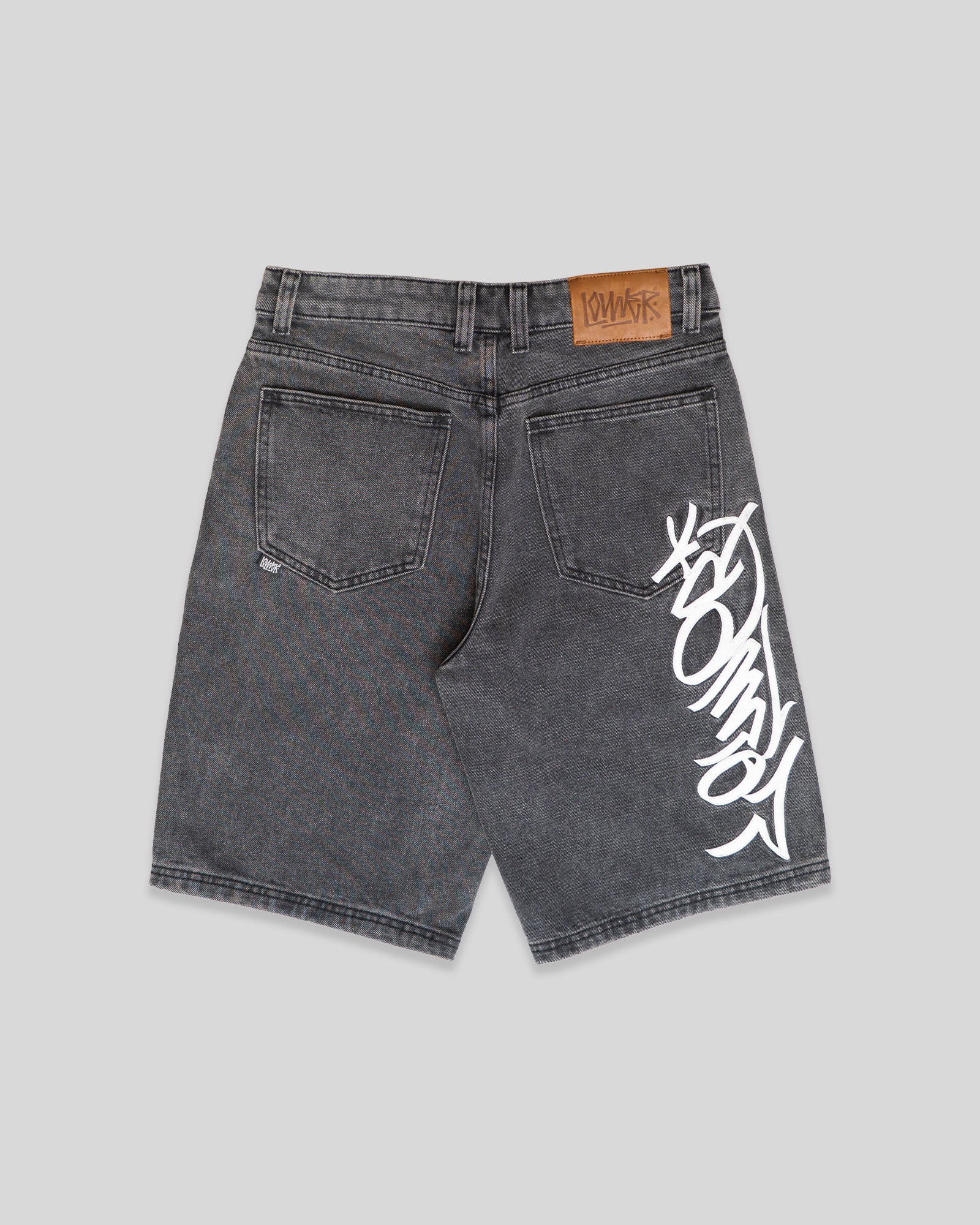 Baggy Denim Short - Big Tag Script