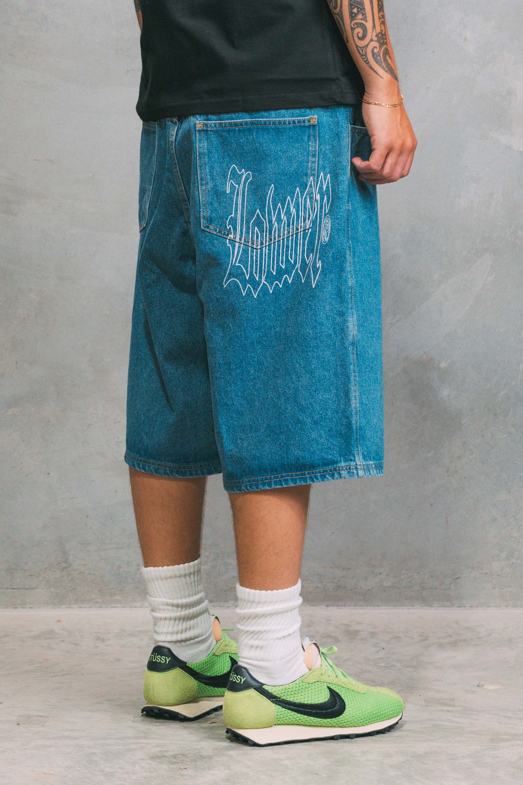 Baggy Denim Shorts - Outline
